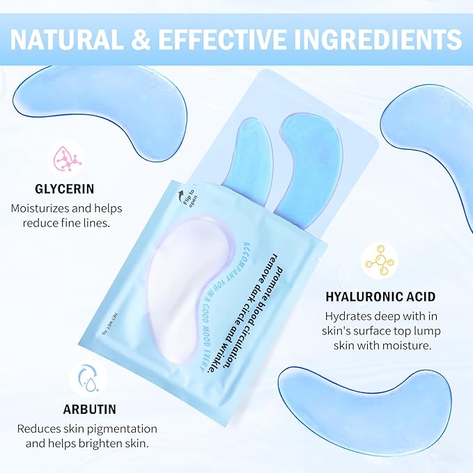 Under Eye Patches (30 Pairs) Hyaluronic Acid Eye Masks for Puffy Eyes, Dark Circles, Eye Bag, Wrinkles - Skin Care Gifts for Women, Under Eye Gel Patches