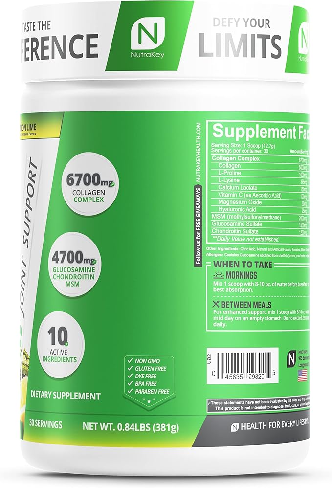 NutraKey Innoflex Glucosamine with Chondroitin, Msm, 1500mg