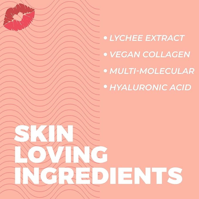Vitamasques Vegan Collagen Lychee Face Sheet Mask Plumping & Moisturizing Korean Skin Care Facial Mask with Lychee Extract & Hyaluronic Acid - Natural & Biodegradable
