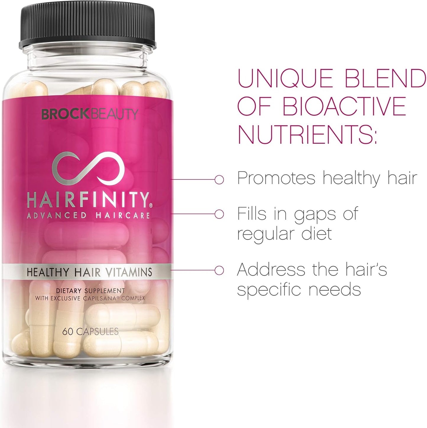 Hairfinity Hair Vitamins - Scientifically Formulated with Biotin, Amino Acids, and a Vitamin Supplement That Helps Support Hair Growth - Vegan - 120 Veggie Capsules (2 Month Supply)