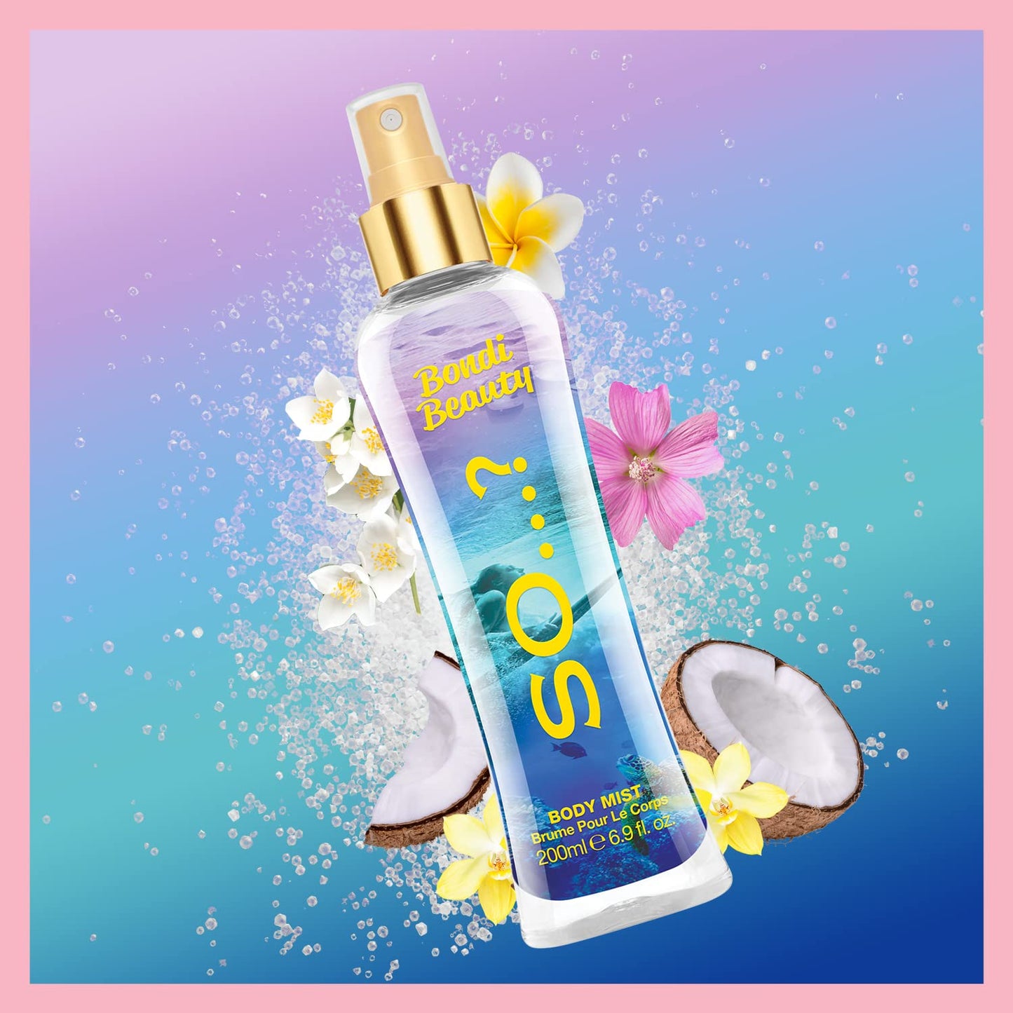 So…? Bondi Beauty Body Mist Fruity Gourmand Scent - Perfume for Women - Jasmine, Vanilla Notes - Gifts - Body Spray for Women - 6.9 oz