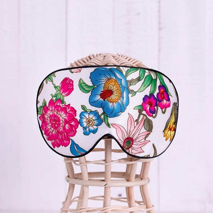 Maxfeel 100% Pure Silk Eye Mask - Sleep Eye Cover in Printed Colors (#10)