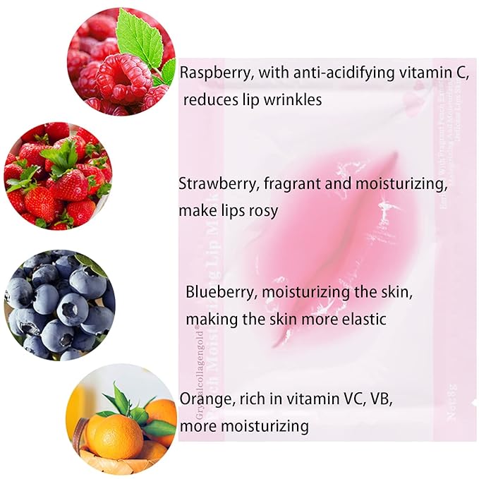 30PCS Lip Masks Sheet Moisturizing Crystal Collagen Pink Under Eye Mask Gel,Christmas Gift for Women Anti-Aging Eye Patches Dark Circle Remover with Box,Pink
