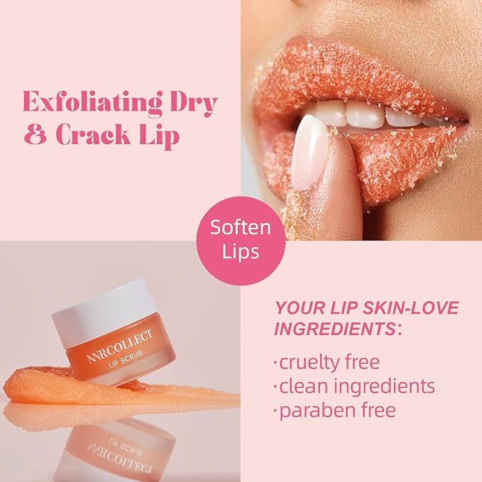 Lip Mask Set, 1 Lip Scrub +3 Overnight Lip Mask, Lip Glowy Balm and Scrub for Women, Exfoliating and Hydrating Dry, Chapped, Crack Lips, 4 Pack Lip Skincare Gift Set