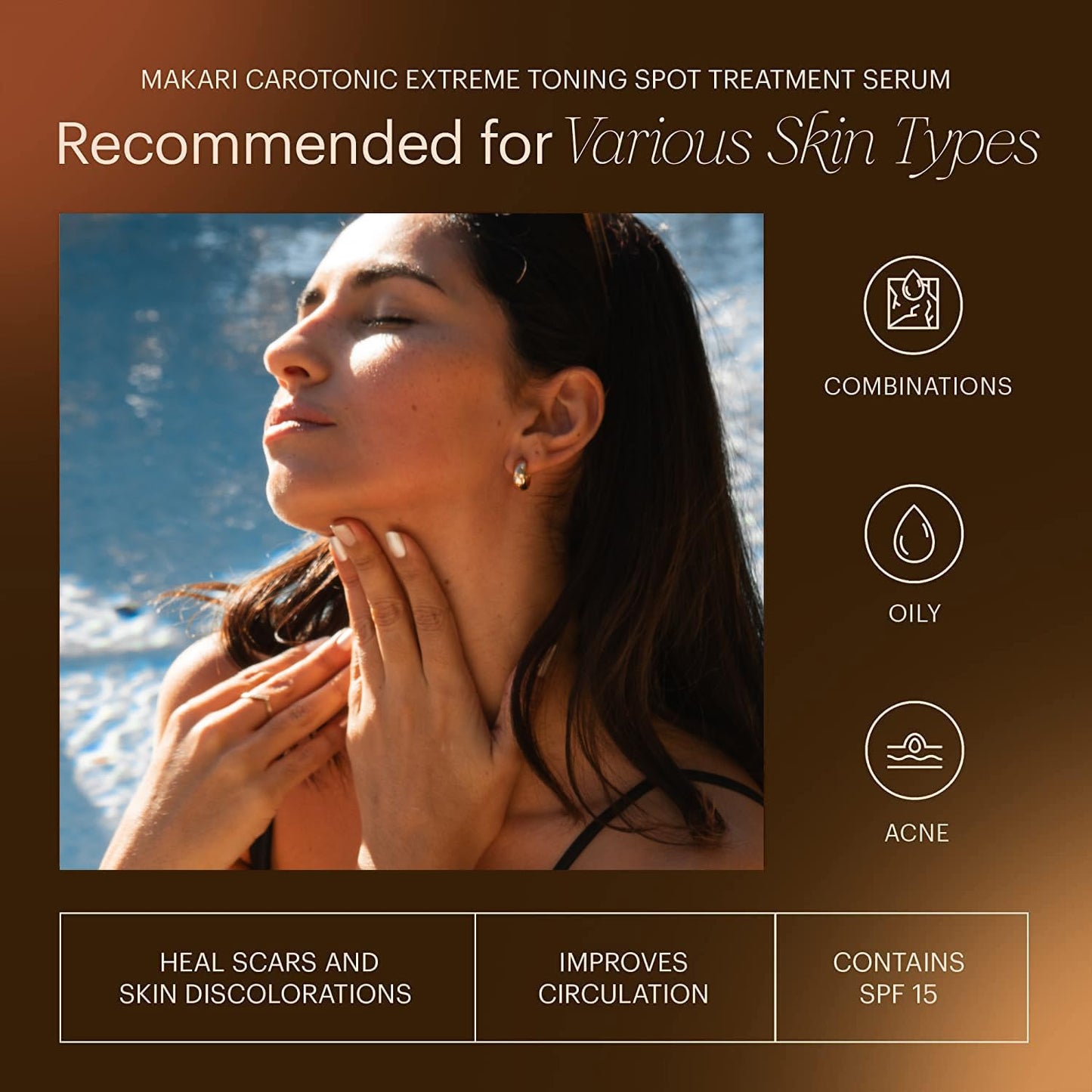 Makari Naturalle Carotonic Extreme Brightening Serum SPF15 (1.7 oz) | Helps Reduce Appearance Of Blemishes, Scars, and Imperfections | Brightens, Smoothens, & Gives Antioxidant Protection