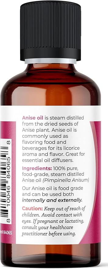 Viva Doria Anise Essential Oil, 100% Pure, Natural, Anise Star Essential Oil, Undiluted, for Aromatherapy | Food Grade, 30 mL (1 Fluid Ounce)