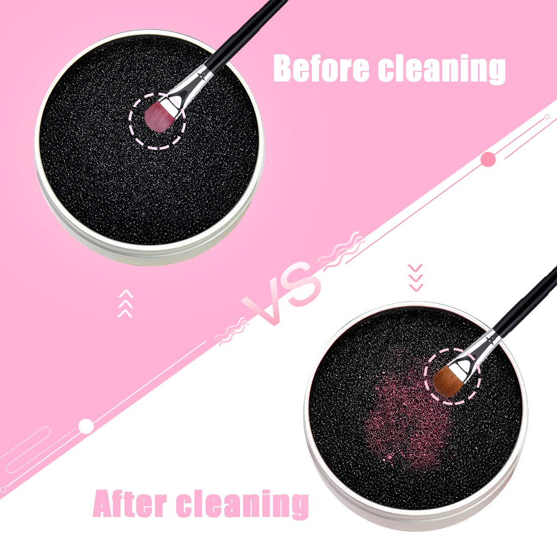 TailaiMei 4 Pack Color Removal Cleaner Sponge, Quickly & Easily Clean Makeup Brushes Without Water or Chemical Solutions Eliminating Drying Time - Switch Eyeshadow Colored Immediately