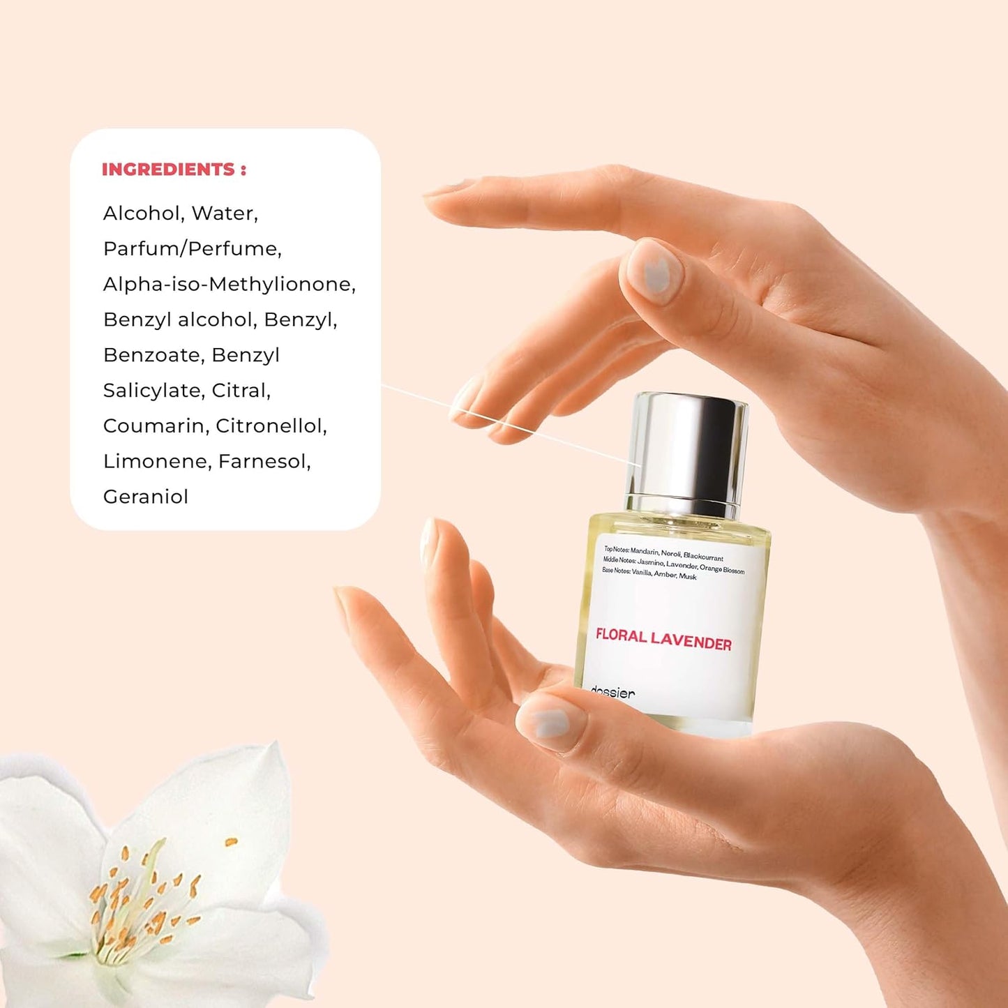 Dossier - Floral Lavender - Eau de Parfum - Inspired by YL's Libre - Perfume Luxury - Pure Infused - Paraben-Free - Vegan - For Women - Fragrance - 3.4 Fl 0z (Spray 100ml)