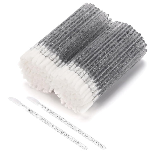 Tbestmax 200 Pcs Lip Applicators Disposable Lip Brushes Crystal Lipstick Lip Gloss Wands Black