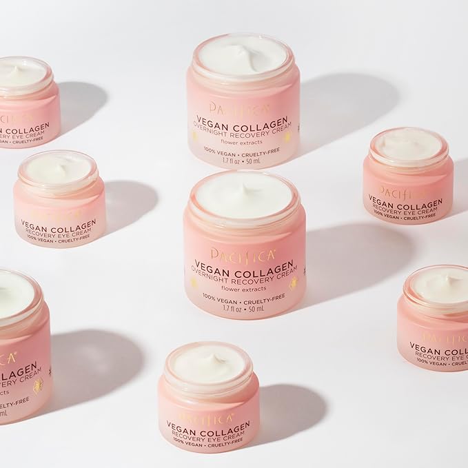 Pacifica Beauty, Vegan Collagen Overnight Recovery Eye & Face Cream, Hyaluronic Acid, Caffeine, Vitamin C & E, Hydrating & Moisturizing Skin Care for Aging and Dry Skin, 15ml - 0.5 fl oz