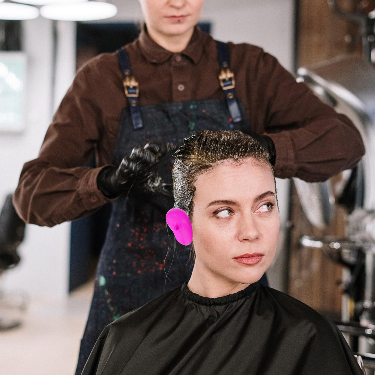 Healifty Silicone Anti-Dyed Ear Covers 3 Pairs Waterproof Ear Protectors for Hairdressing Heat and Water Resistance