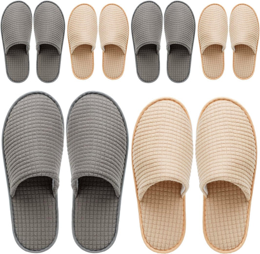 6-10 Pairs Spa Slippers, Non Slip Disposable Slippers For Guest, Washable Reusable, Which Can Be Used As Women Men, House, Indoor, Bathroom, Bedroom, Hotel, Bride Slippers