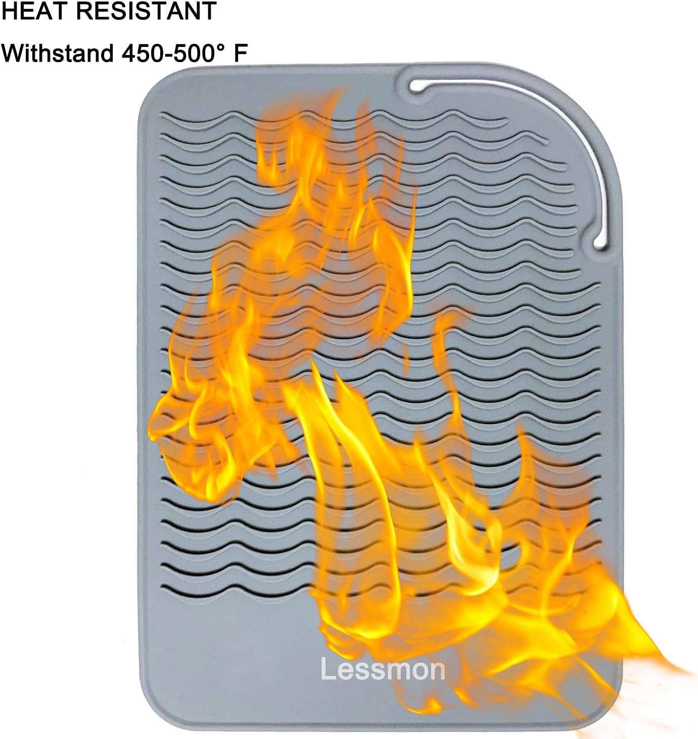 Large Heat Resistant Mat for Curling Irons, Hair Straightener, Flat Irons and Hair Styling Tools 11" x 7.5", Grey