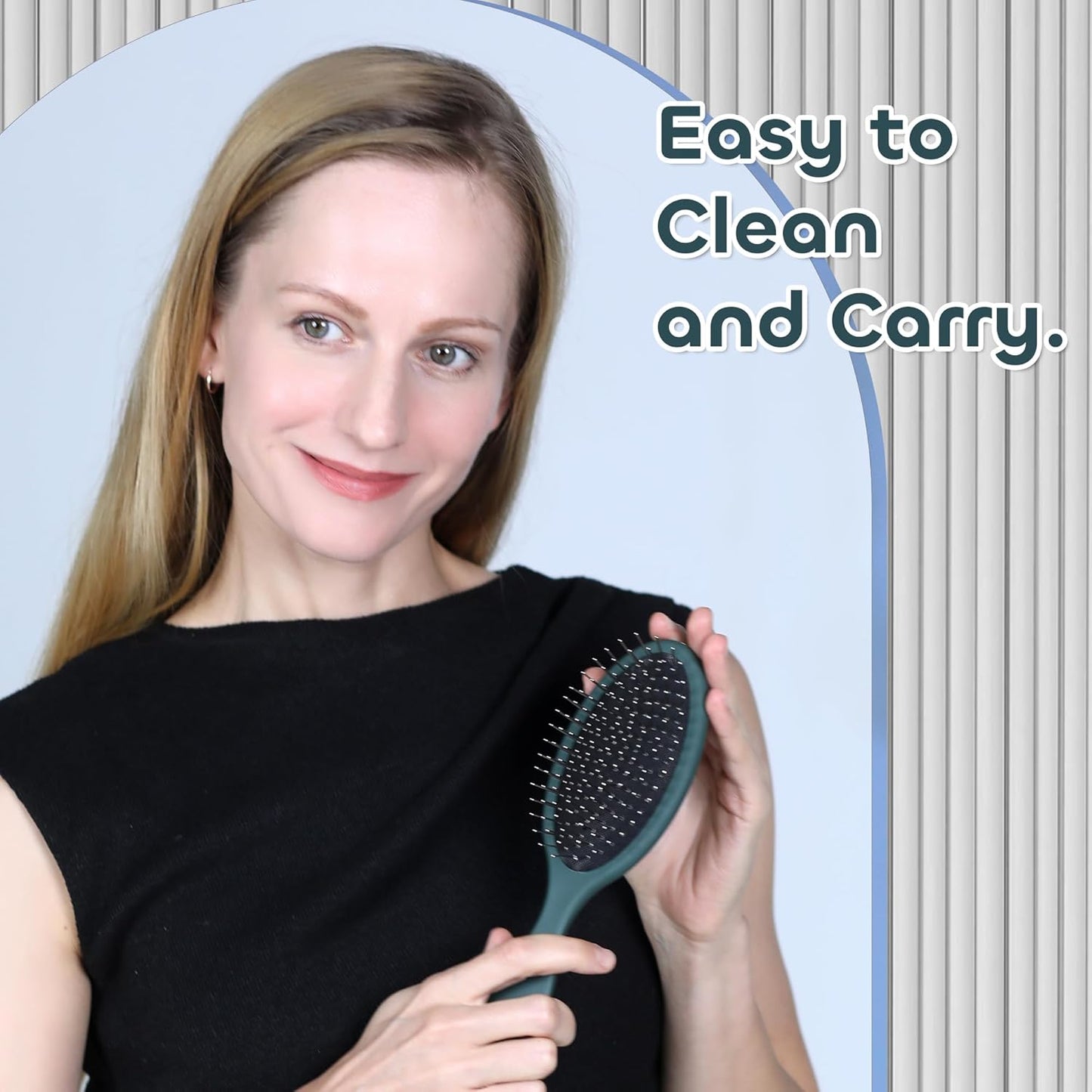 WeiLa Anti-Static Hair Brush Oval, Stainless-Steel Bristles Detangler for Wigs & Hair, ABS Handle (Violet, Regular)