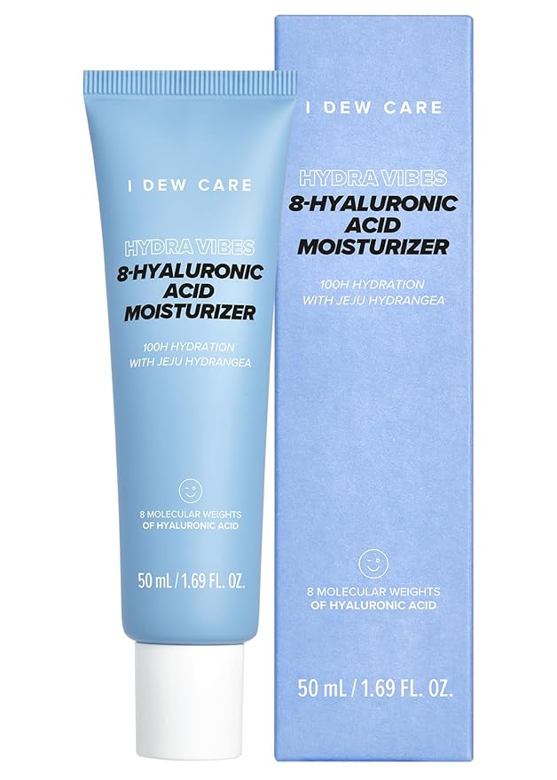 I DEW CARE Hydra Vibes 8-Hyaluronic Acid Moisturizer, 1.69 fl. oz. + Skincare Set - Vitamin To Glow Pack Bundle