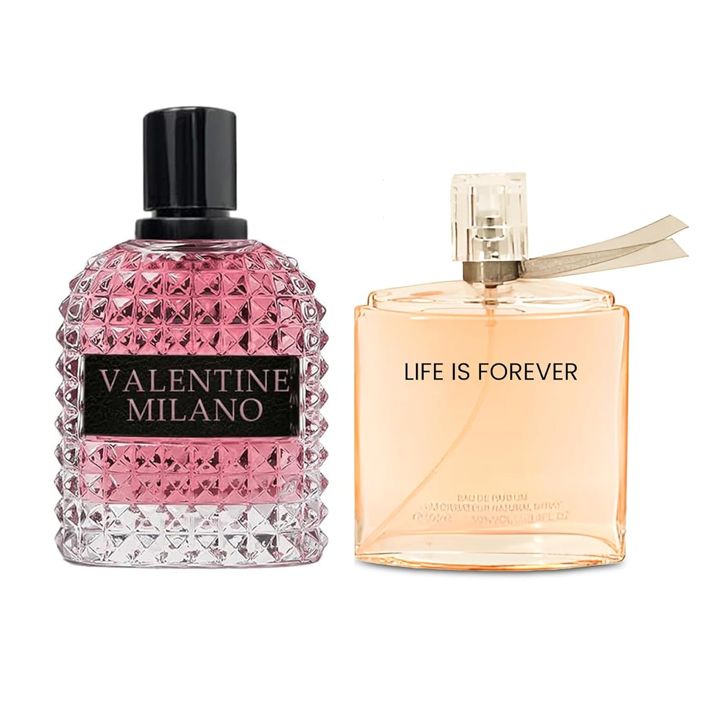 Women's Perfume Combo Set Milano Women&Life is Forever Floral Fruity Fragrance Eau De Parfum Elegant 100ml Bottle Natural Spray Each for Daily Used