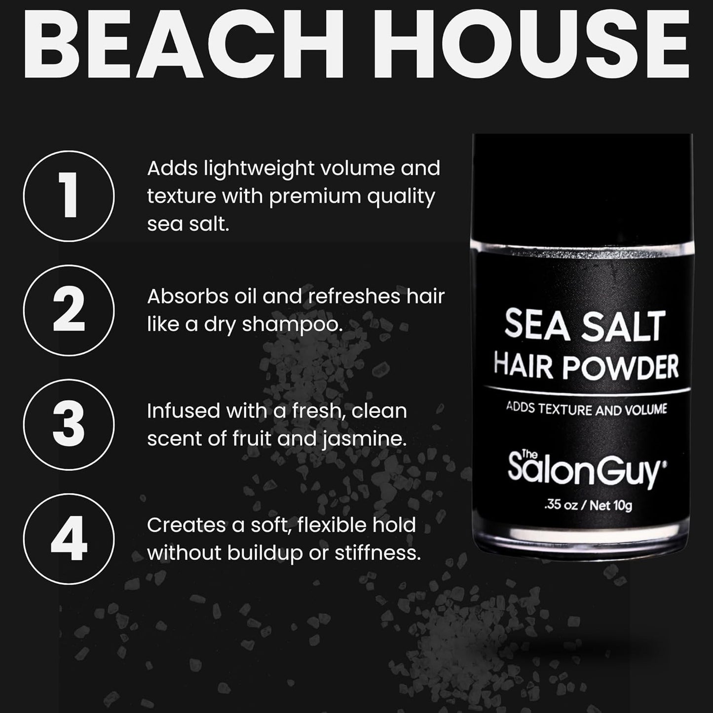 THESALONGUY Sea Salt Hair Texture Powder for Men & Women – Volumizing, Texurizing & Styling Hair Powder for Instant Lift – Lightweight, Flexible Hold, Matte Finish
