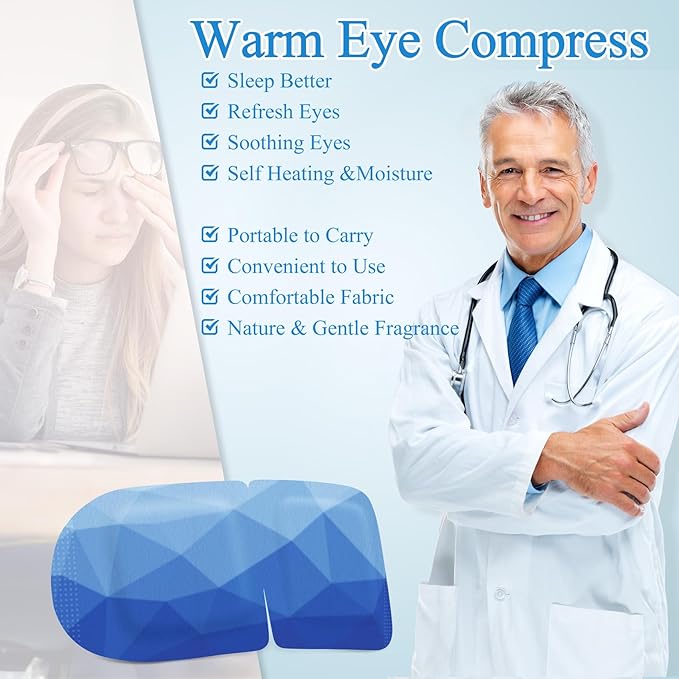 16 Packs Steam Eye Mask, Heated Eye Mask for Sleeping, Warm Compress for Eyes, Self Heating Disposal Eye Mask Comfortable Sleep Mask for Home, Office, Spa, Travel Essentials