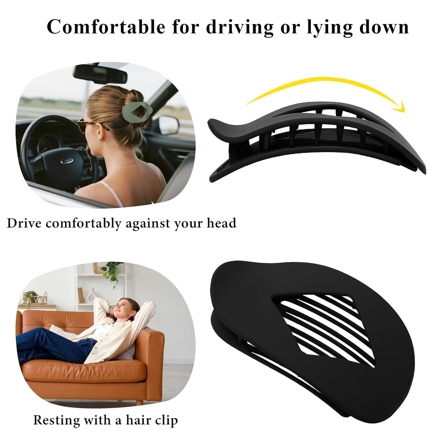 Flat Hair Clips for Women, 8 Pcs Matte No-Slip Flat Claw Clips for Girls,Cute Large Strong Hold No Crease Barrettes for Thick Thin Curly Hair,French Styling Accessories&Gifts for Women (Neutral Color)