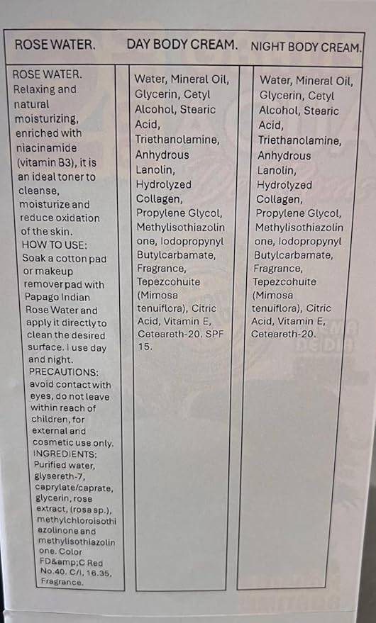 Del Indio Papago Facial Day and Night Cream Bundle includes a rose water spray - Both Tepezcohuite 60g / 2.Fl Oz (3-pack)