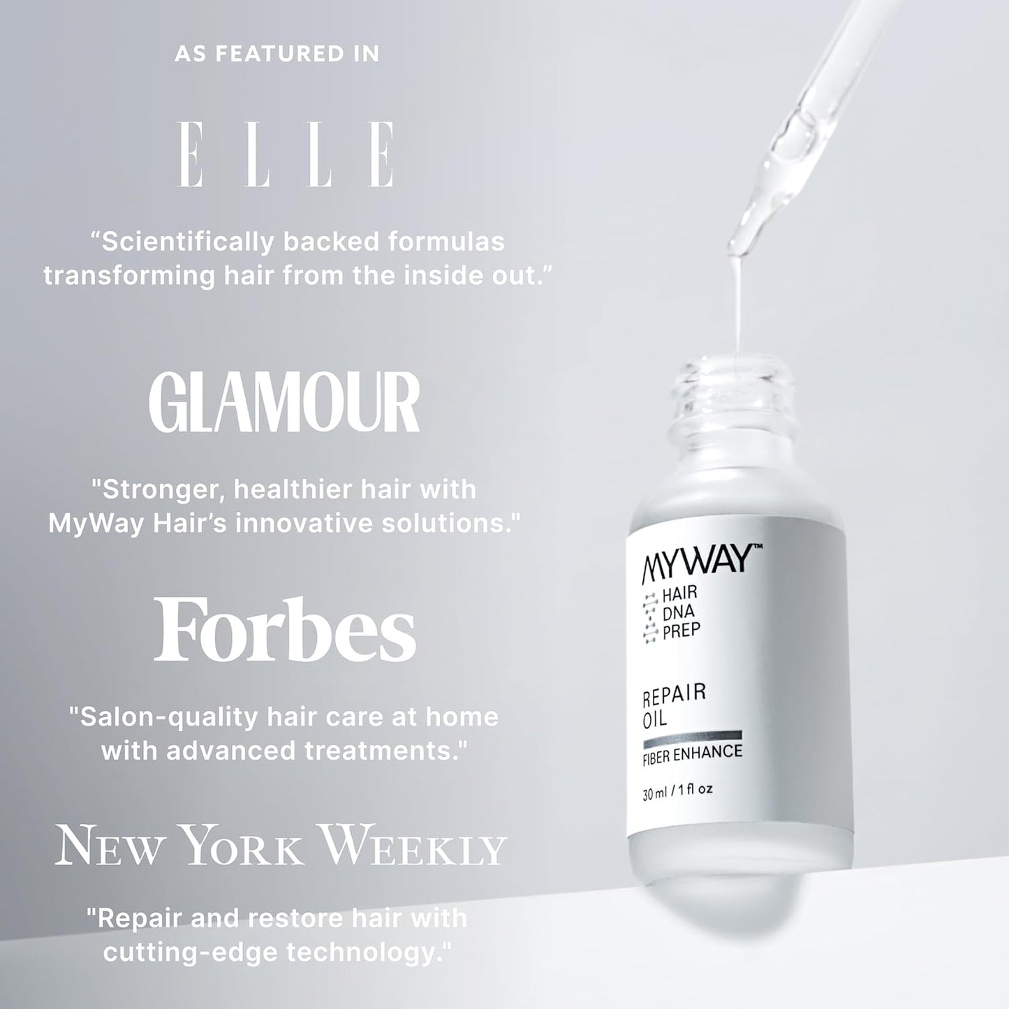 My Way Hair DNA Repair Oil – Restorative and Heat Protectant Oil for Frizz Control – Adds Shine and Seals Split Ends – Paraben, Phthalate, Sulfate, and Cruelty-Free Hair Care (1 oz)