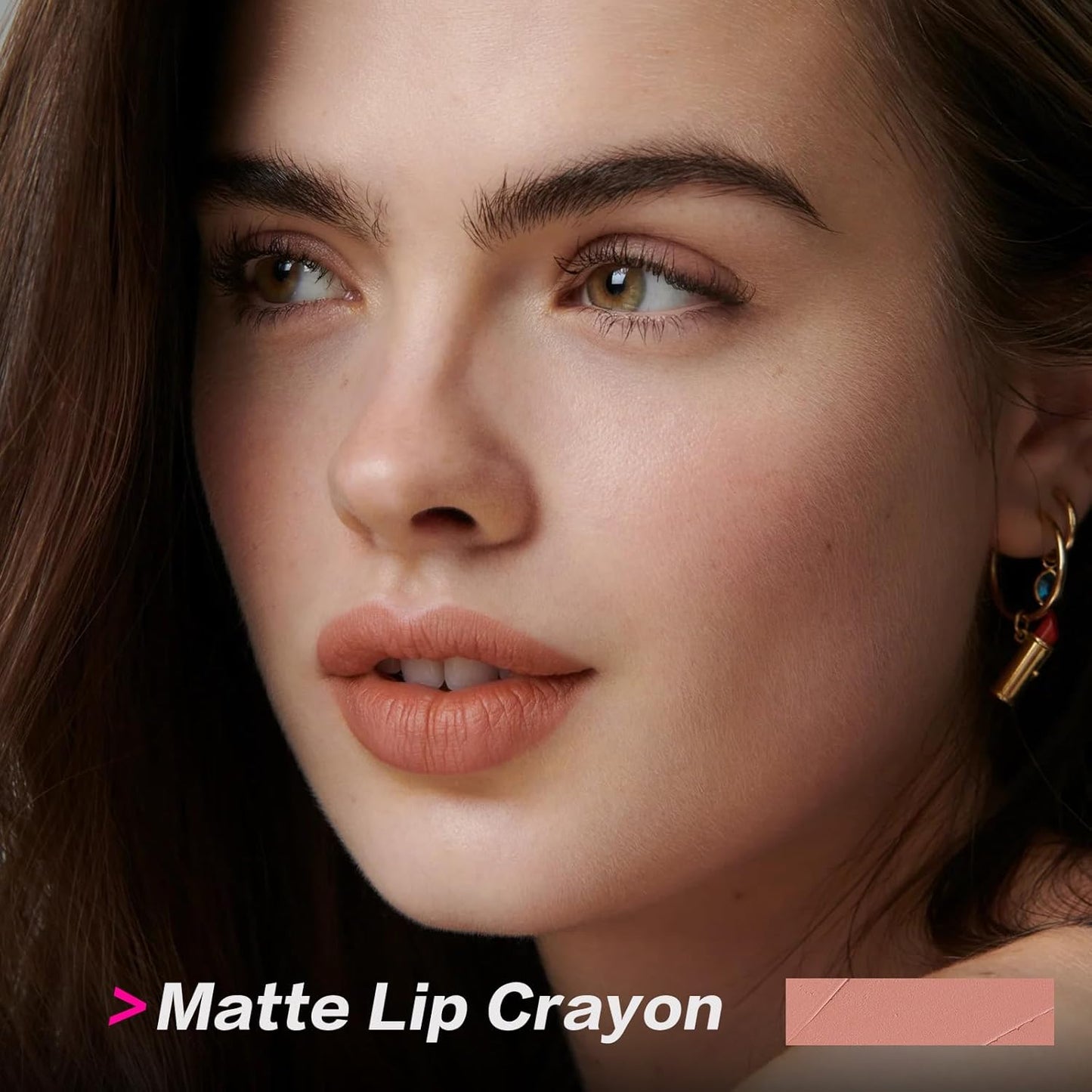 FOCALLURE Ultra Chic Matte Lipstick,Rich Vitamin E Lip Crayon,Lightweight Matte Color without Drying or Fading,Long Lasting Waterproof Lips Makeup,NUDE DESERT