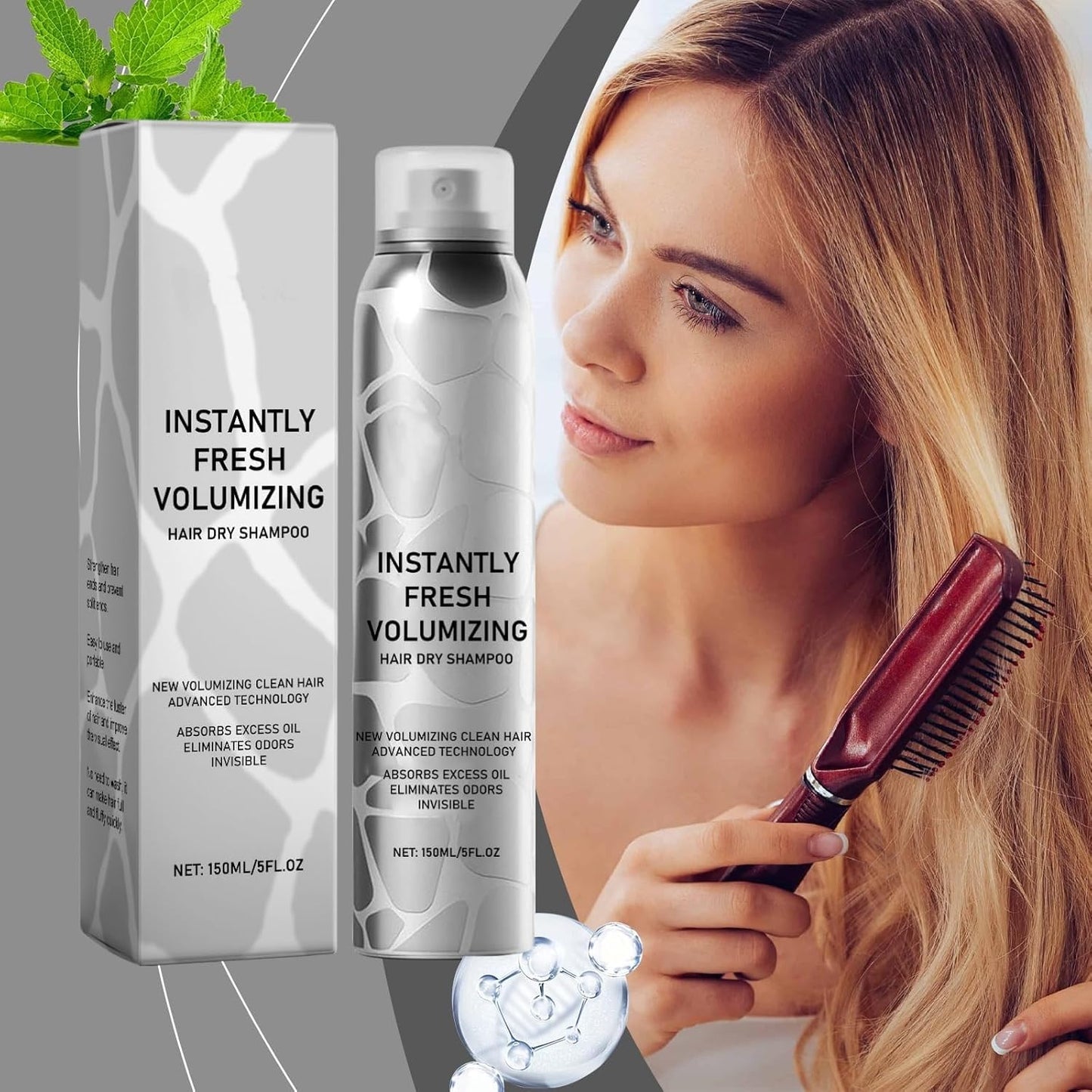 SECONDDAY Volumizing Dry Shampoo Spray for Dark Hair - Instantly Fresh Natural Formula with Added Lift, No White Residue & Travel Size Convenience (1PCS)