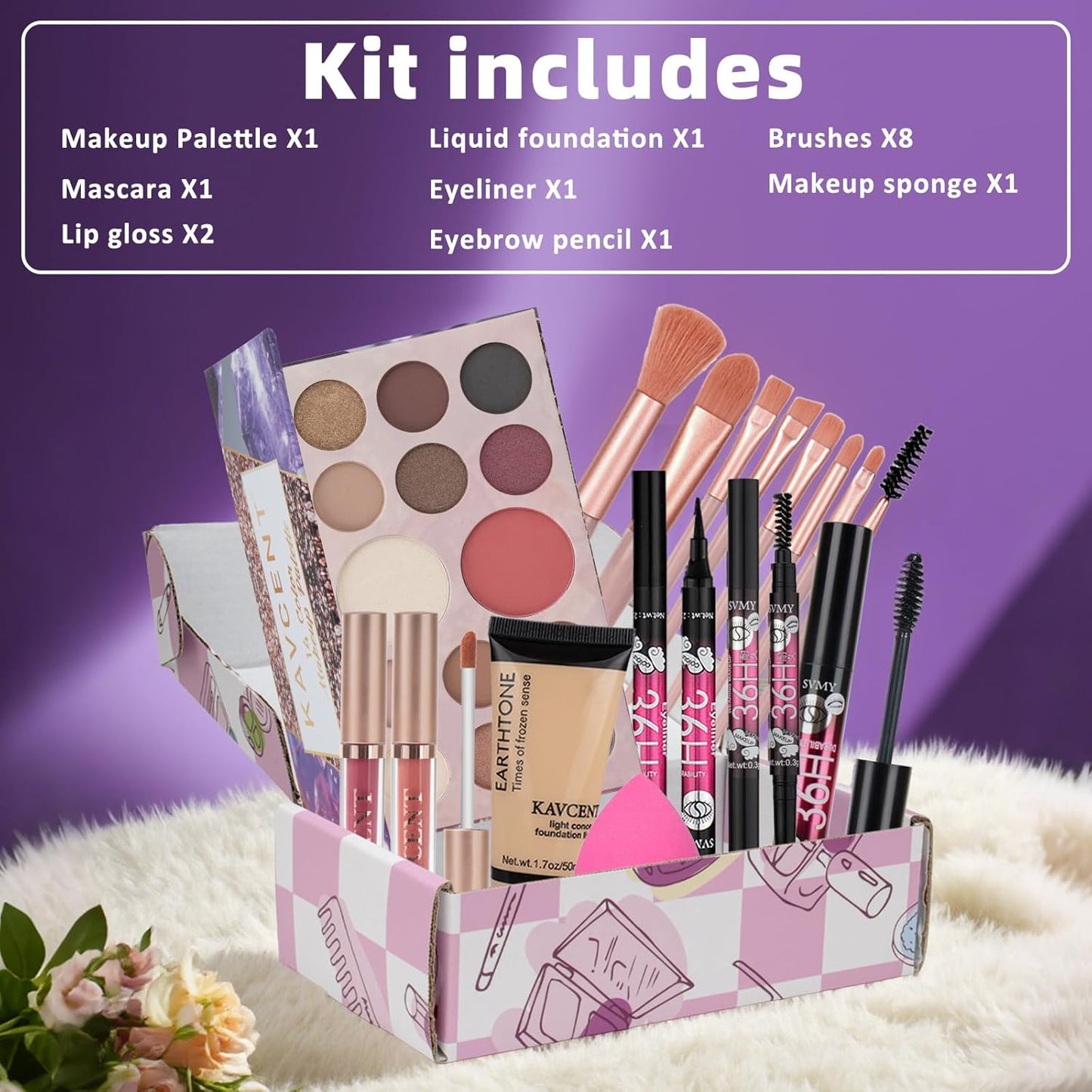 Makeup Kit for Teens Women Full Kit Makeup Sets for Women Foundation Eyeshadow Makeup Gift Set for Teen Girls Christmas Makeup kits for Teenagers 10-12