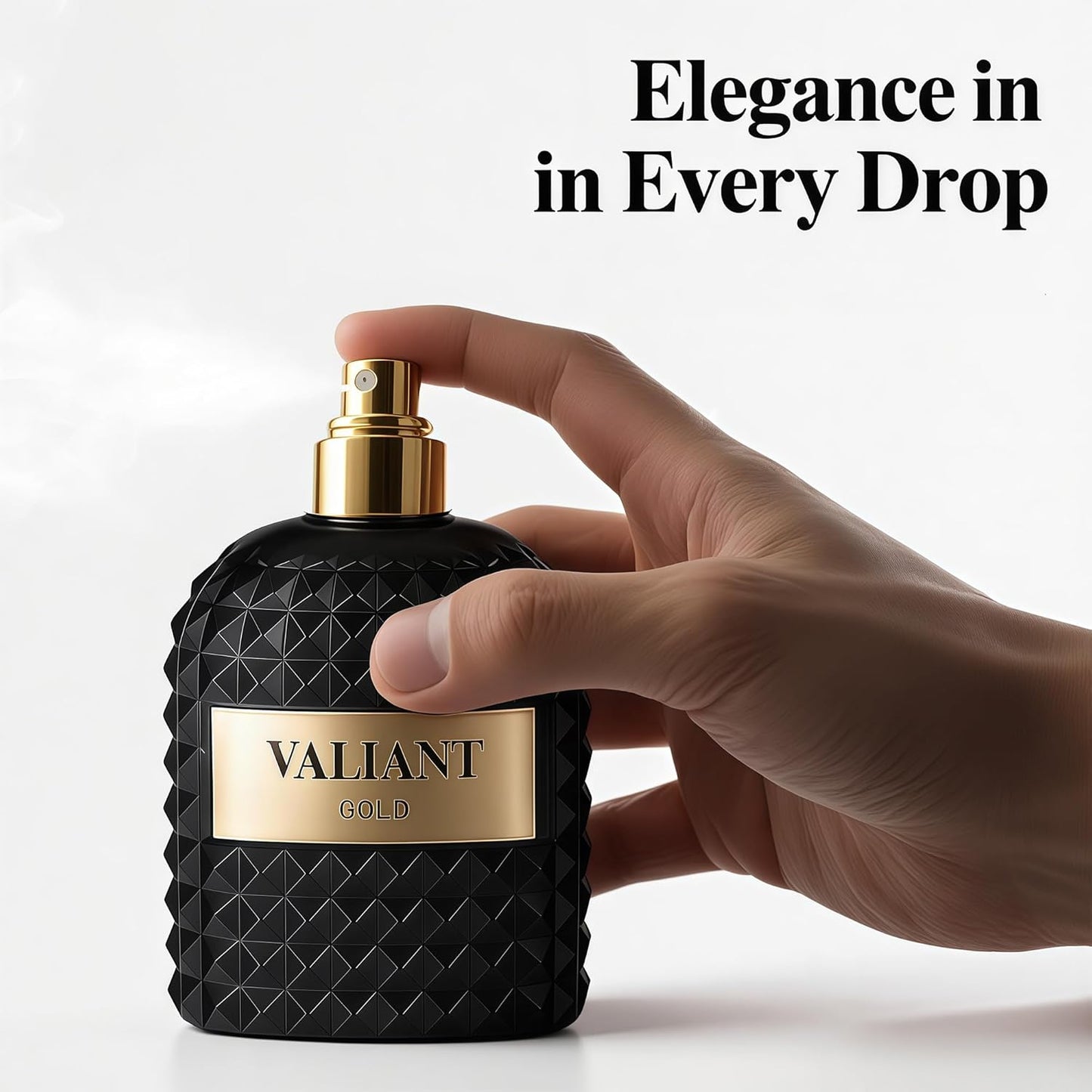 Cologne for Men Valiant Gold 3.4 Fl Oz Eau de Parfume Spray Noted with Floral,Lemon, Rose Essence, Sensual White Musk Fragrance Men's Perfume for Daily Use