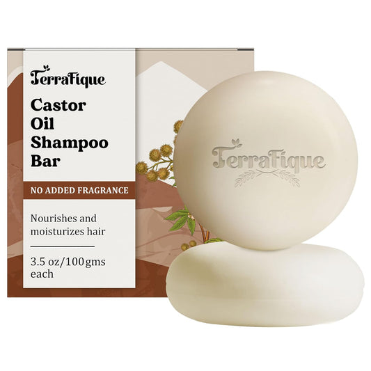 Castor Oil Shampoo Bar - No Added Fragrance - Solid Shampoo for Thinning Hair - Men and Women - 3.5 Oz - Pack of 2