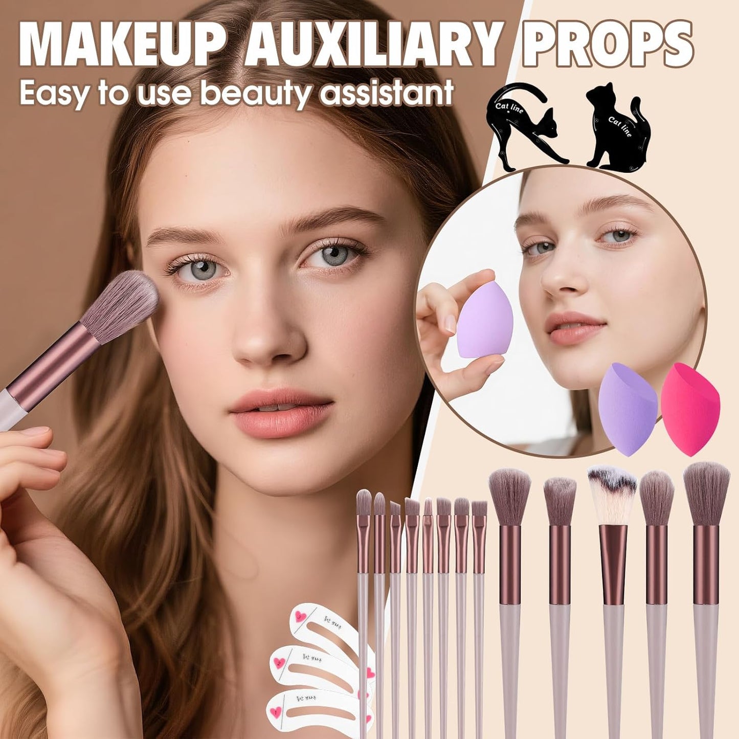 Makeup Set For Women Full Kit Includes Eyeshadow Concealer Palette Lip Gloss Lipstick Eye Pencil Makeup Brushes, All In One Makeup Gift Set For Teen, Girl And Beginner，Stocking Stuffers for Teen Girls