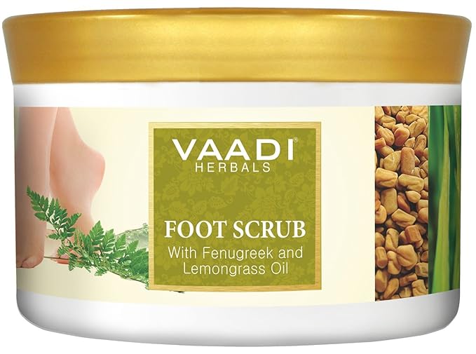 Vaadi Herbals Foot Scrub Foot Scrub Exfoliator Foot Scrub Cream Natural, Anti-Fungal Callus Remover Fast Absorbing Makes Your Feet Super Soft (Pack Of 1 X 500Gm) (17.64 Oz)