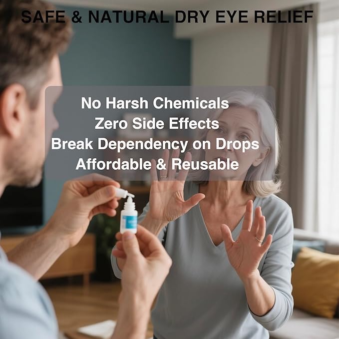 Eye Steamer for Dry Eyes Relief,Portable Electric Heated Steam Therapy Wand Machine with Moist Heat for Natural Tears Restore,Dry Eye Mist Sprayer with Warm Compress and 3 Level-Heat (Off white)