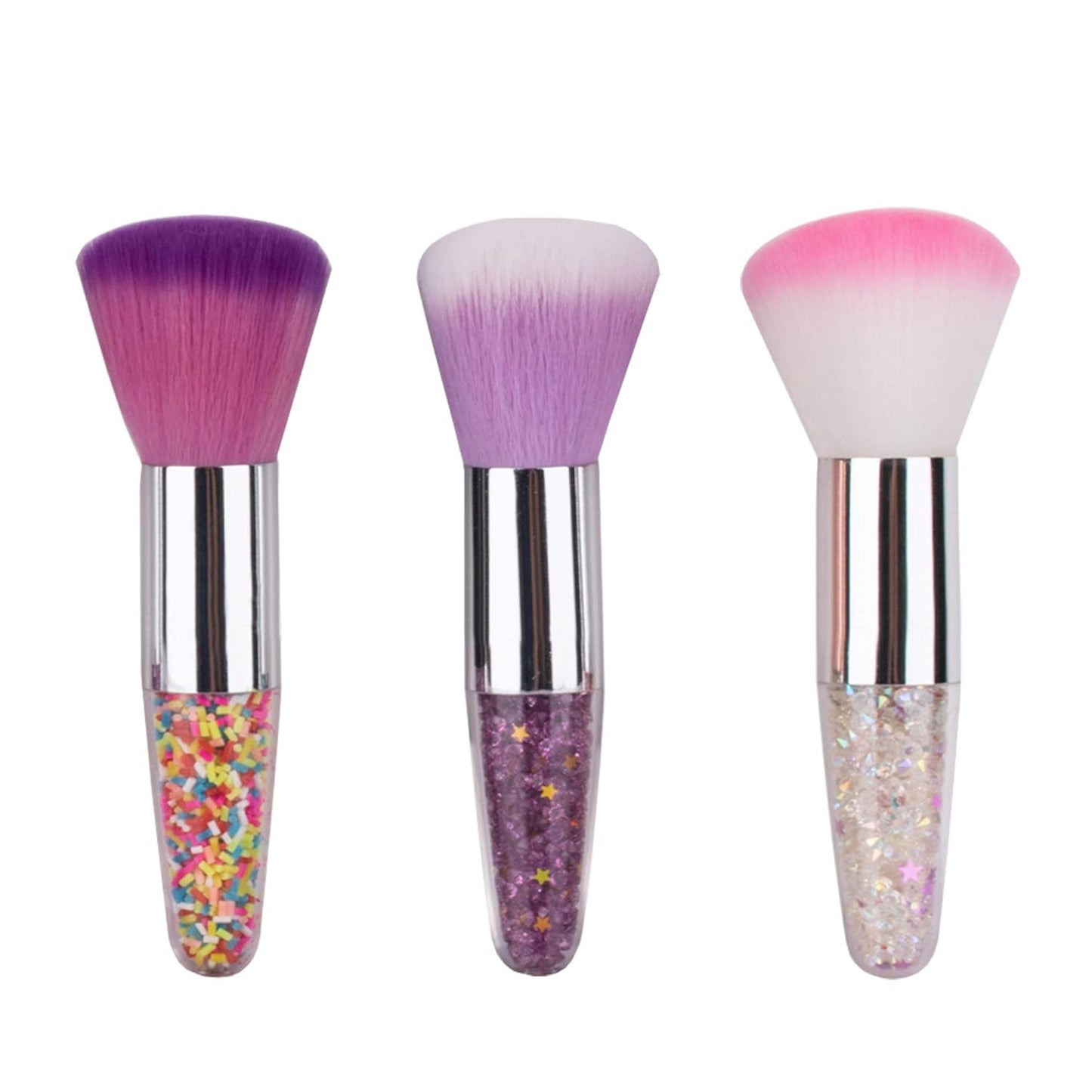 3 Pieces Nail Brushes Remove Dust Powder for Acrylic Nails Makeup Brushes Manicure Brush Clean Up Tools Nail Art Brush Set