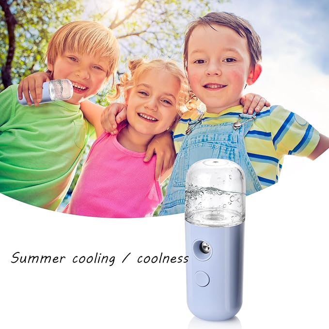 Kingsmile Nano Mist Sprayer,Electric Handy Little Nano Mister with Fine Mist, Portable Face Mister for Lashes & Daily Make Up, Mini Face Humidifier, Nano Facial Mister with 1OZ /30ML Water Tank Blue