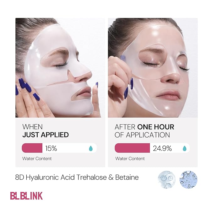 4 Pack Moisturizing Collagen Firming Hydrogel Mask 34gx20ea, Overnight Repair for Dry Skin, Collagen Face Masks, Firming & Anti-Aging, Hydrating Face Masks，Skincare