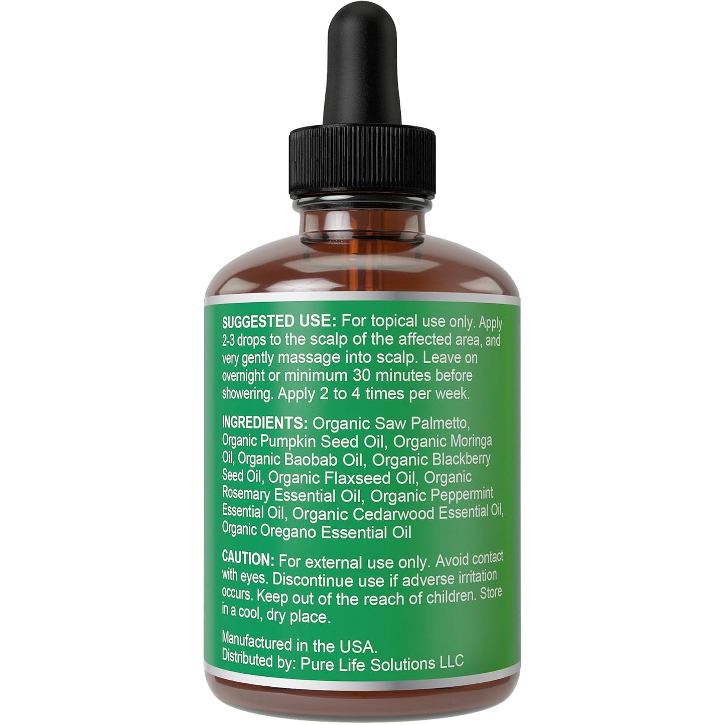 Saw Palmetto Serum for Hair Growth: Rosemary, Peppermint, Pumpkin Seed Oils. Vegan Thickening, Moisturizing, Strengthening Treatment for Women, Men - Weak, Dry, Frizzy Hair - 1oz