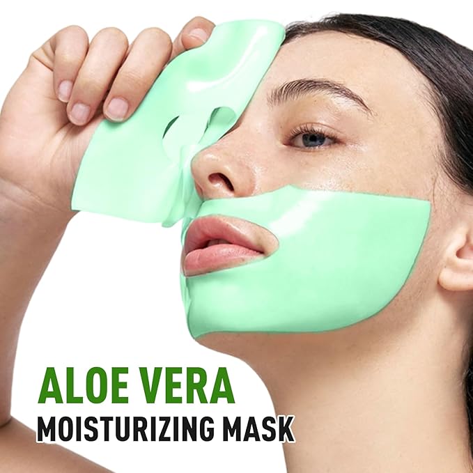Aloe Vera Hydrogel Face Masks Skin Care 4 Pack, Deep Hydrating Overnight Facial Mask,Hydro Jelly masks for Facials Professional,Moisturizing Night Wrapping Gel Mask Sheet for Women Skin Care