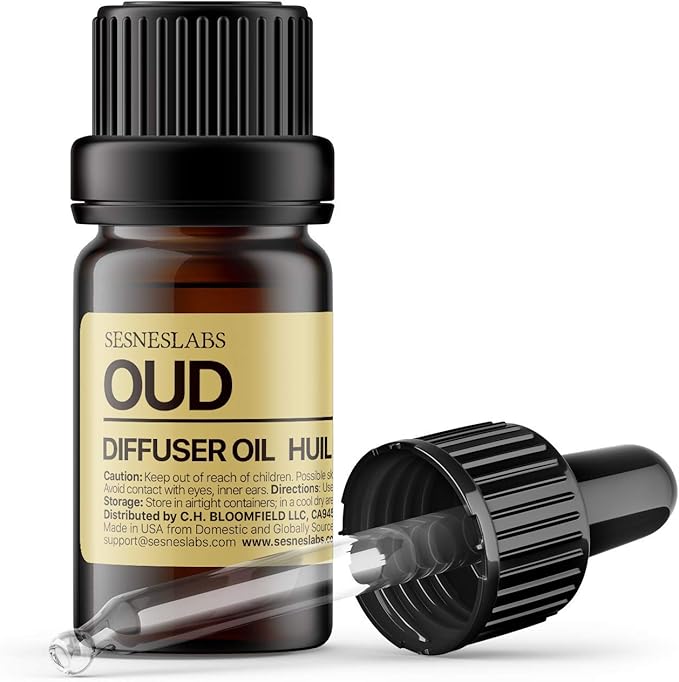 Oud Diffuser Oil, Niche Scent, Luxury Chinese Pepper, Rosewood, Cardamom, Vetiver, Oud, Tonka Bean, Musk Essential Oils Blend for Ultrasonic Diffuser Scent Projects(.33 oz/10 ml)…