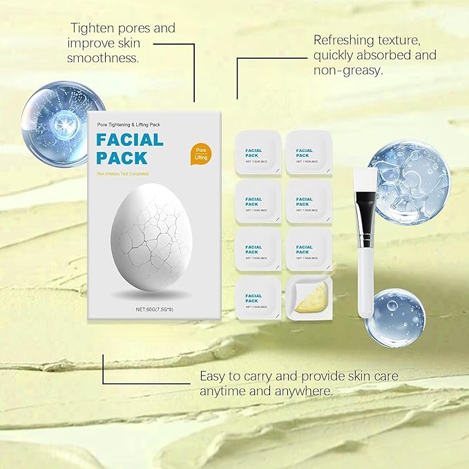 Zombie Facial Mask, Zombie Pack Face Mask, Zombie Mask Skin Care, Hydrating Skincare Face Mask For Smooth Skin Repair, Korean Firming Skin Wash Off Face Mask 1 Box, 8ea