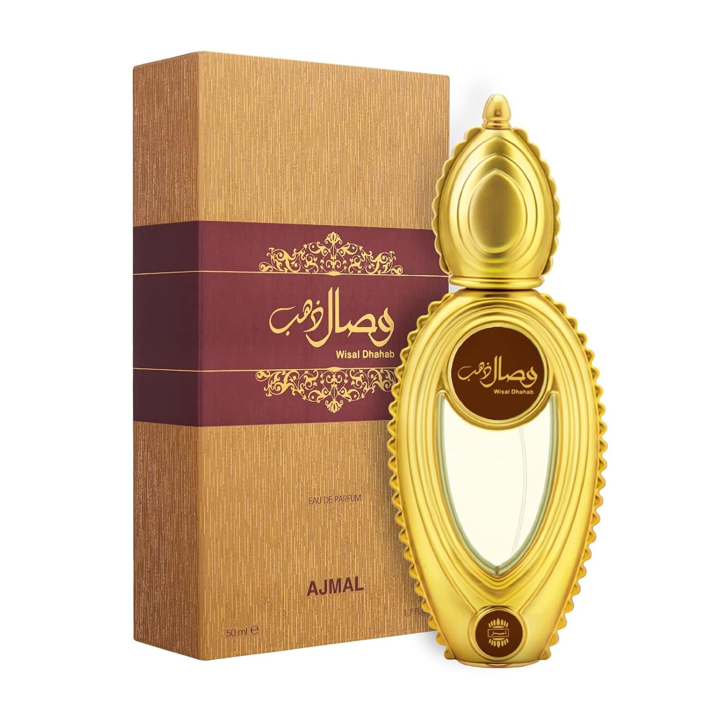 Ajmal Wisal Dhahab Honey Oud Eau de Parfum for Men & Women – 1.7 fl oz | Premium Long Lasting Scent Woody Amber Men Perfume with Honey Oud & Musk | Luxury Arabic Fragrance from Dubai