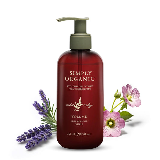 SIMPLY ORGANIC Thinning Hair Volumizing Deep Conditioner Scalp Rinse, Made in Italy, All Natural Cruelty Free Hair Care for Women & Men, Lavender, Mint, Olive Leaf Extract, 251ml/8.5floz, VOLUME