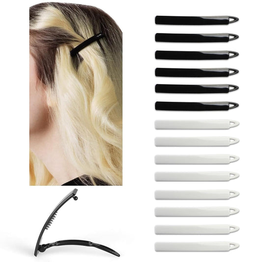 14pcs Hair Barrettes Set for Women and Girls, Hair Clips for Thick Thin Fine Hair, Non-metal Hair Accessories, Non-Slip Grip Handmade Snap Hairpin, BPA Free, Made in KOREA