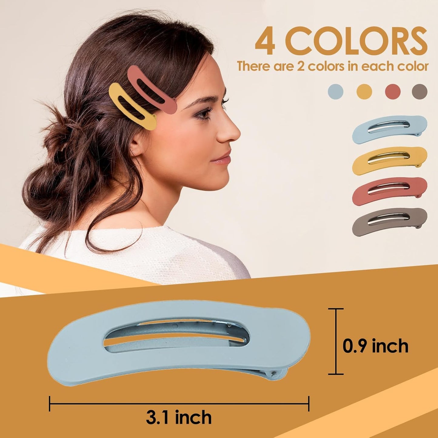 Small Flat Hair Clips for Women Lay Down Clips for Thin Hair Accessories 8pack