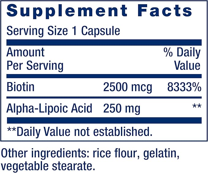 Life Extension Alpha-Lipoic Acid with Biotin, 60 capsules