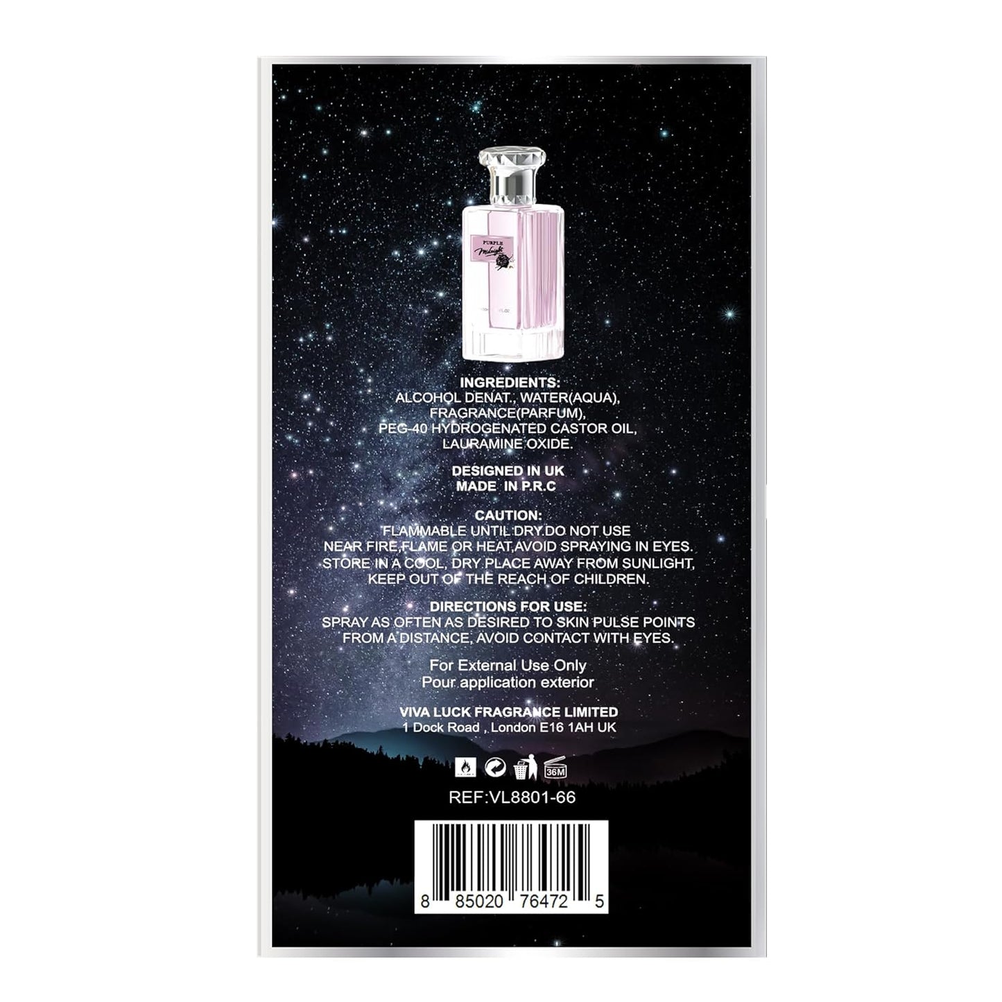 Hybrid & Company Women Purple Midnight Pour Femme Eau De Parfum Vaporisateur Natural Spray 3.4 Fl Oz