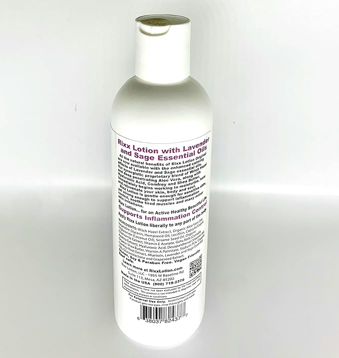 Lavender Sage Natural Herbal Blend (Sport Cap) with Witch Hazel, Aloe Vera, Shea Butter, Hyaluronic Acid & Essential Oils. Moisturizer and Skin Toner for Face and Body