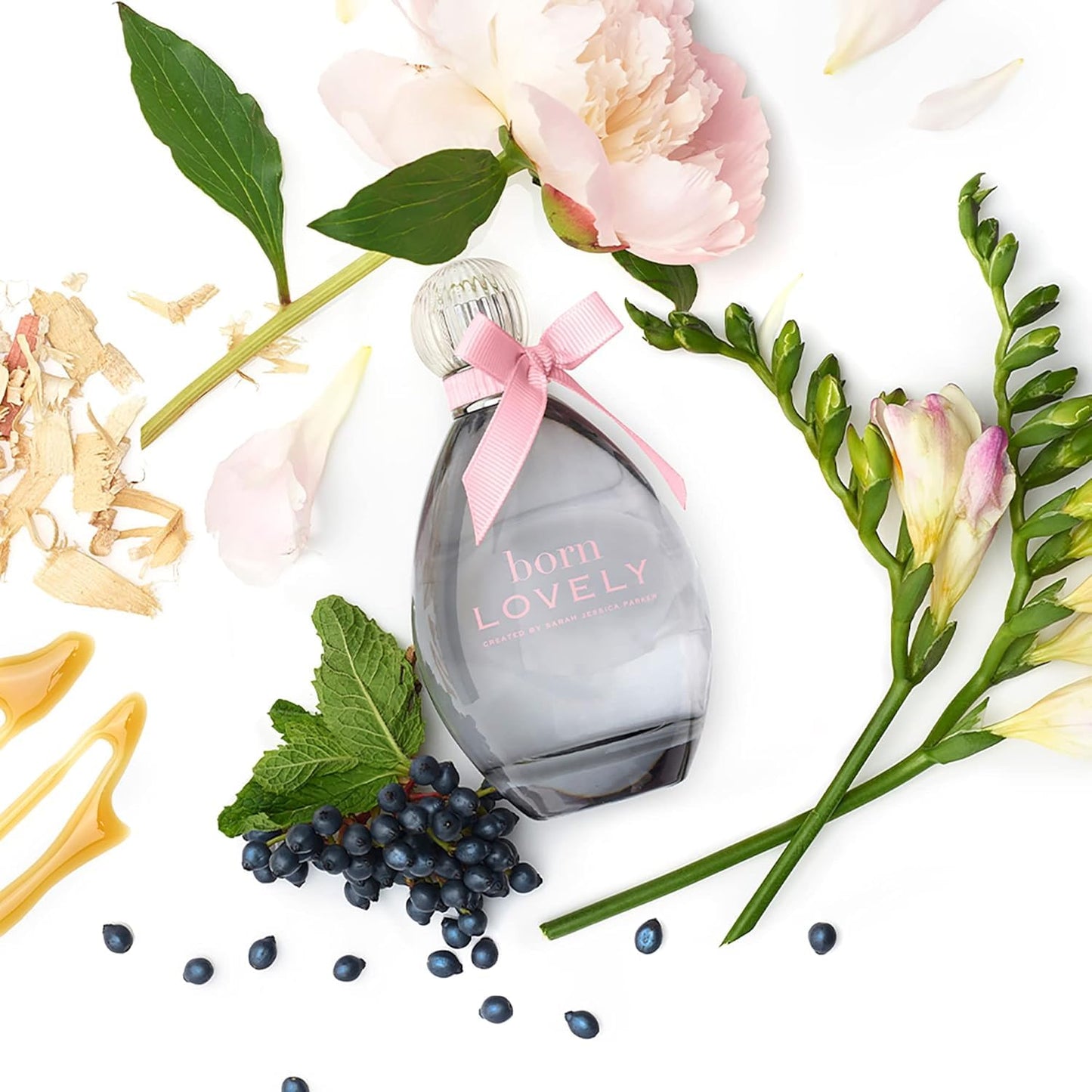 SJP Born Lovely Lush, Sweet, Elegant Amber Floral Eau De Parfum Spray Fragrance for Women - Mandarin, Peony, Honeysuckle, and Freesia - Intense, Long Lasting Scent - 1 oz