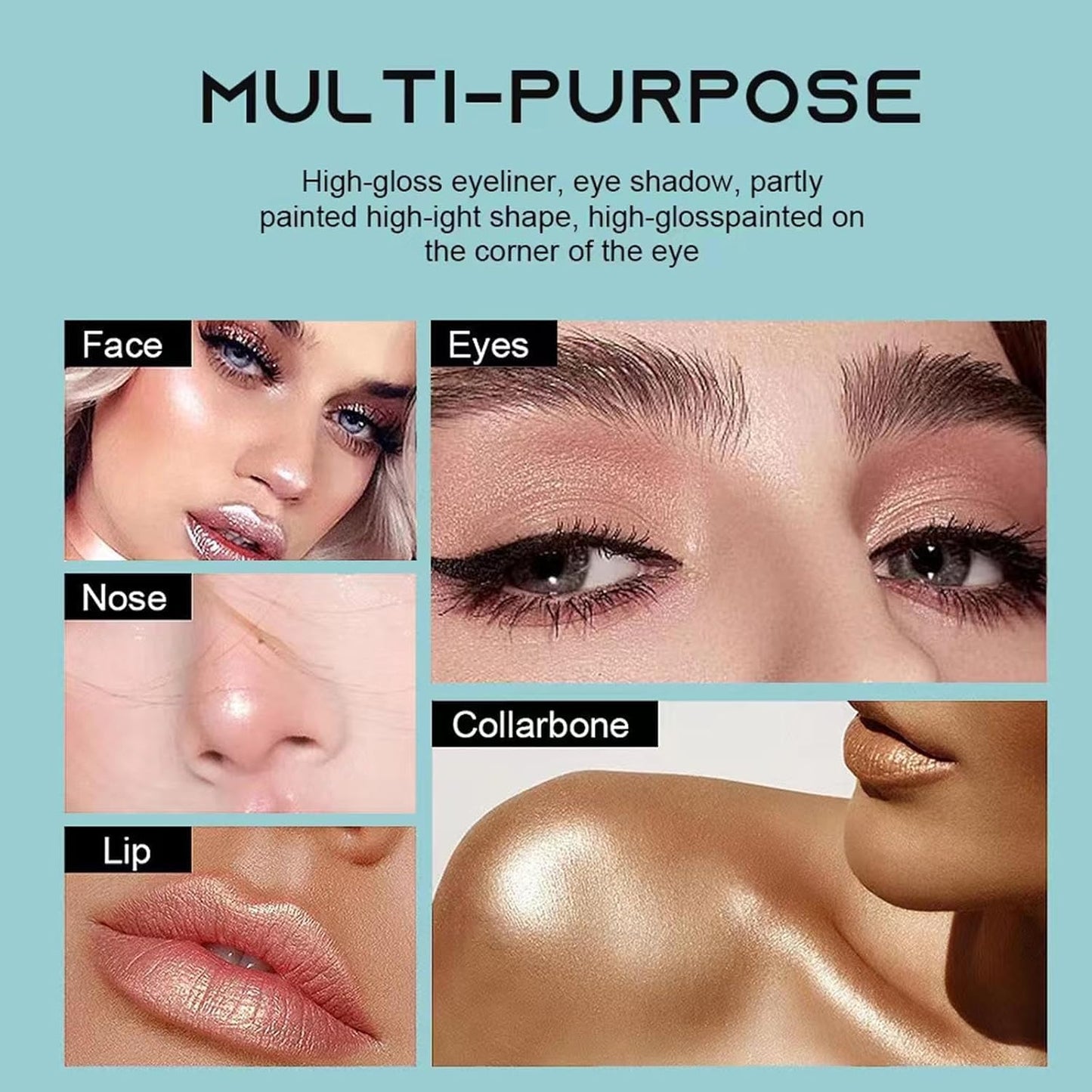 5 color set Eyeshadow Stick Eye Shadow Brightener Stick Eyeliner Pencil Cream Shimmer Glitter Smooth Eyeshadow Pencil Nude Korea Primer Highlighter Natural Waterproof Long Lasting