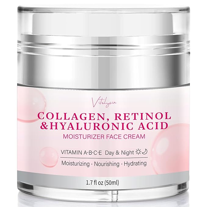 Face Moisturizer for Women Anti Aging: Wrinkle Cream with Retinol Collagen and Hyaluronic Acid for Mature and Aging Skin – Facial Moisturizer for Older Women Over 50 and 60 1.7 fl. oz.